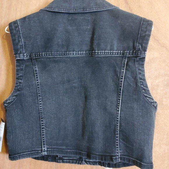 Liverpool BLACKl Denim Vest. NWT LARGE. Denim Vest - Picture 7 of 10